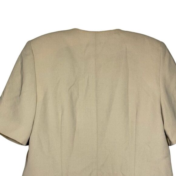 Pendleton Khaki Tan Short Sleeve Blazer 3 Button Size 10 Minimalist Career - Picture 5 of 10